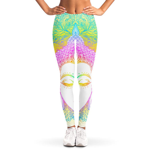 Colorful Buddha Mandala Print Women's Leggings