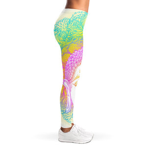 Colorful Buddha Mandala Print Women's Leggings