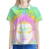 Colorful Buddha Mandala Print Women's Polo Shirt