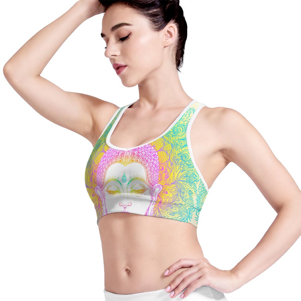 Colorful Buddha Mandala Print Women's Sports Bra