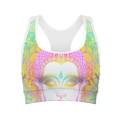 Colorful Buddha Mandala Print Women's Sports Bra
