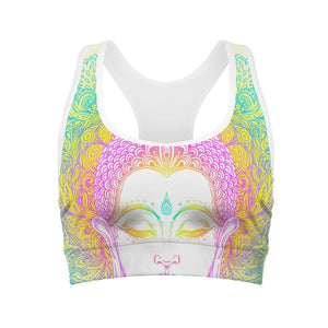 Colorful Buddha Mandala Print Women's Sports Bra