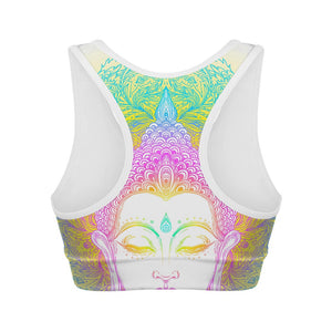 Colorful Buddha Mandala Print Women's Sports Bra