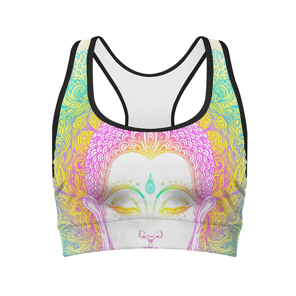 Colorful Buddha Mandala Print Women's Sports Bra