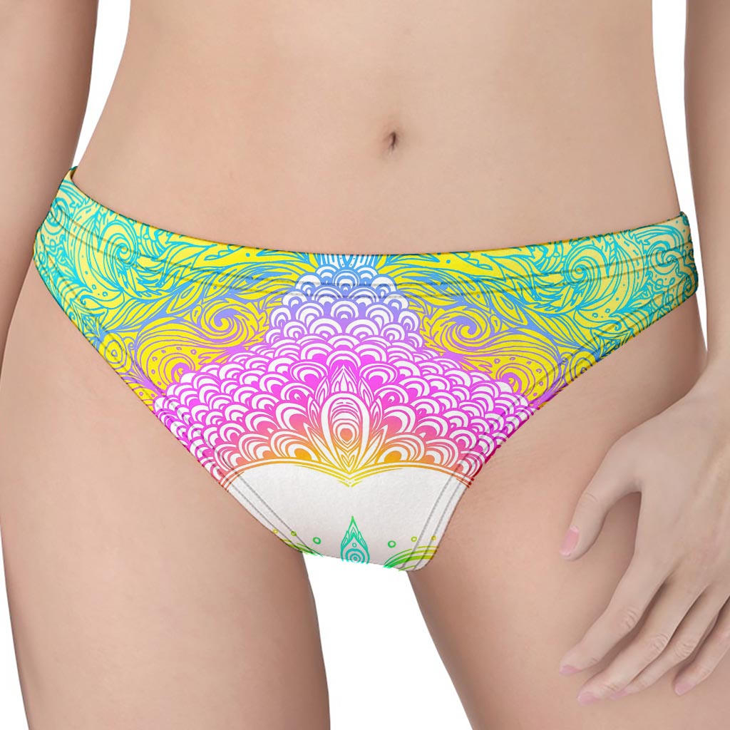 Colorful Buddha Mandala Print Women's Thong