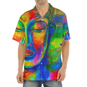 Colorful Buddha Print Aloha Shirt