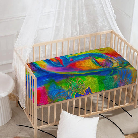 Colorful Buddha Print Baby Crib Sheet