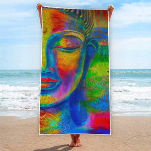 Colorful Buddha Print Beach Towel