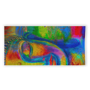 Colorful Buddha Print Beach Towel