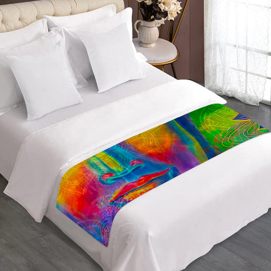 Colorful Buddha Print Bed Runner