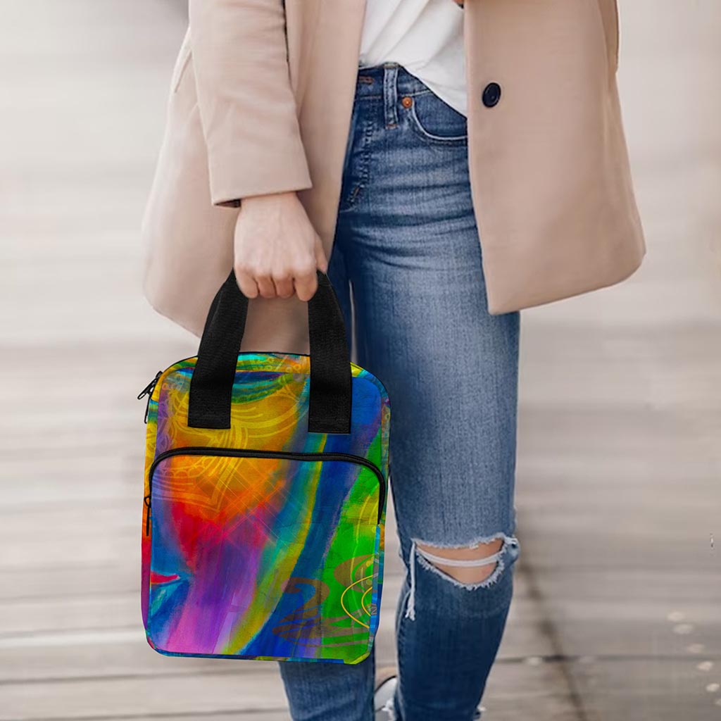 Colorful Buddha Print Bible Tote Bag