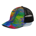 Colorful Buddha Print Black Mesh Trucker Cap