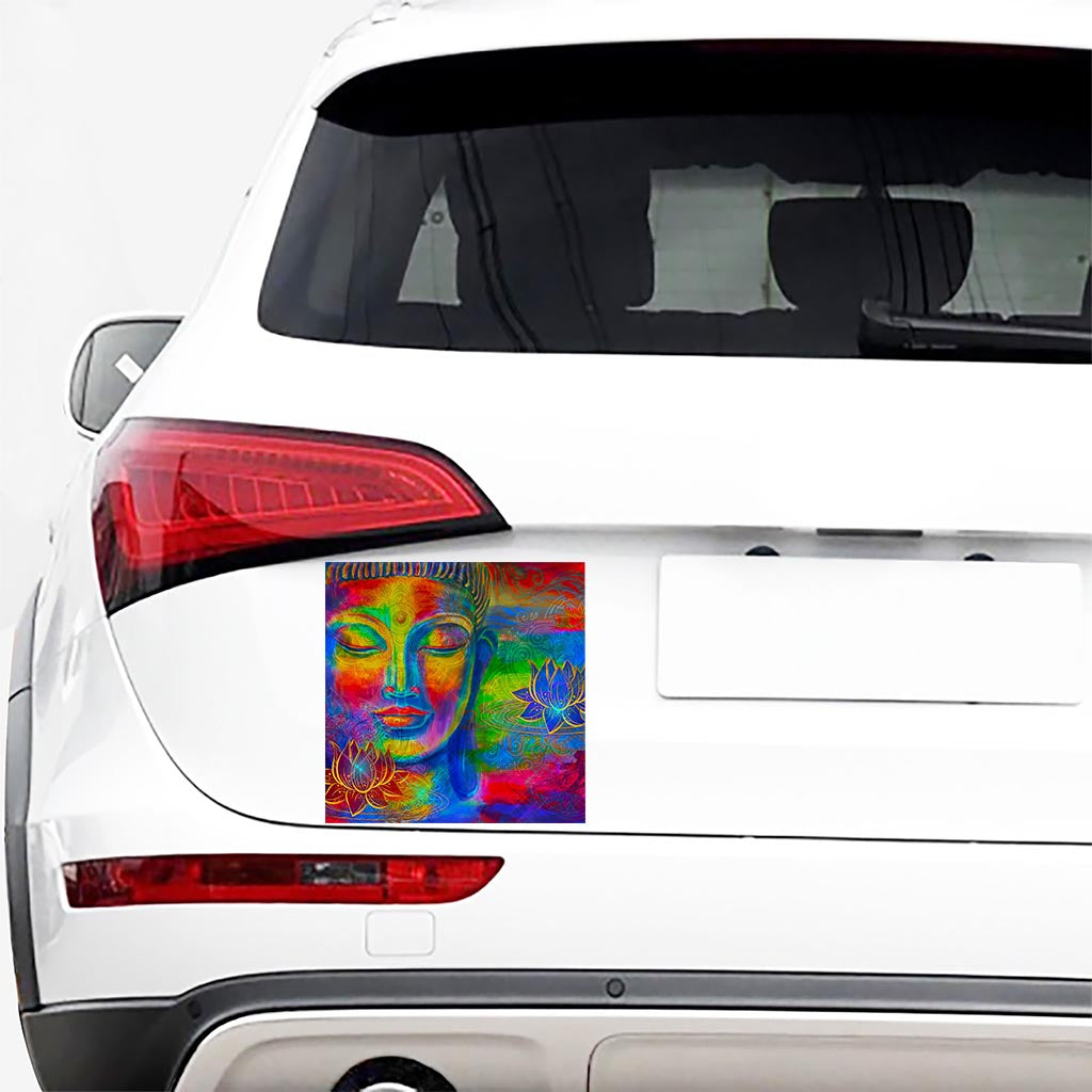 Colorful Buddha Print Car Sticker