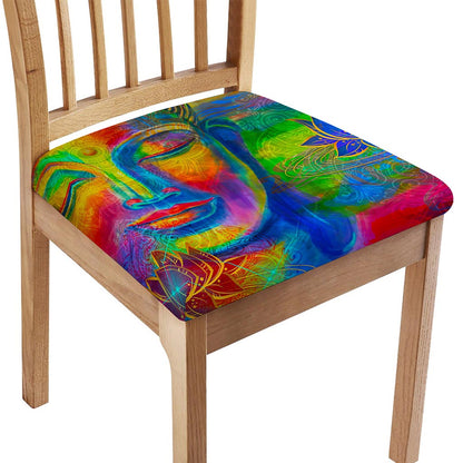 Colorful Buddha Print Chair Cushion Cover