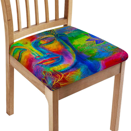 Colorful Buddha Print Chair Cushion Cover