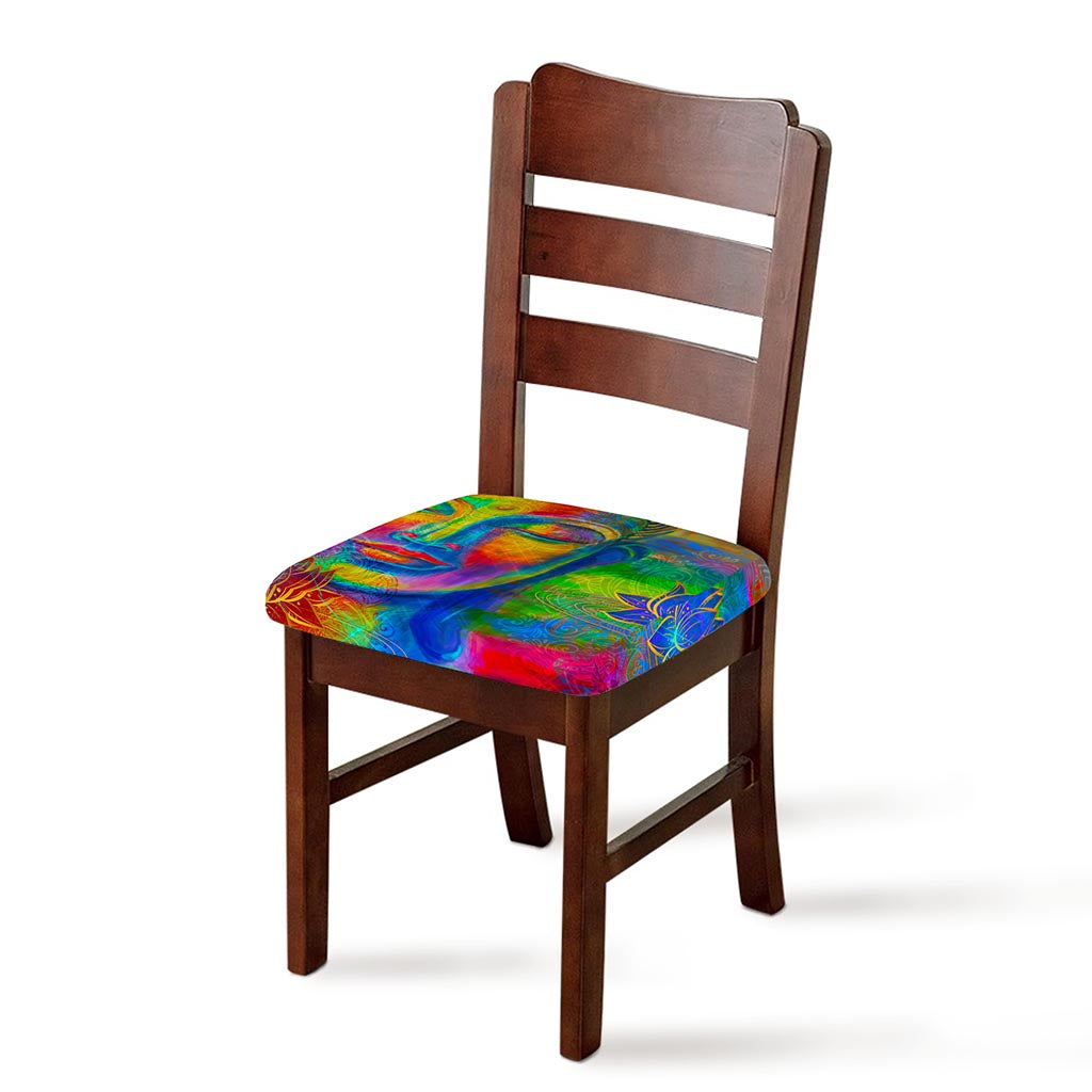 Colorful Buddha Print Chair Cushion Cover