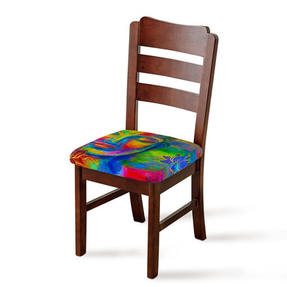 Colorful Buddha Print Chair Cushion Cover