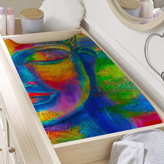 Colorful Buddha Print Changing Pad Cover