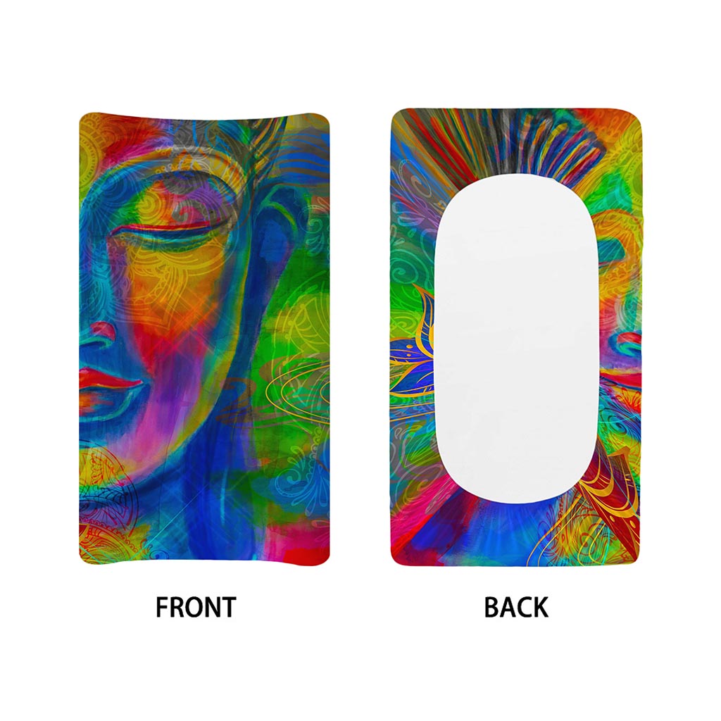 Colorful Buddha Print Changing Pad Cover