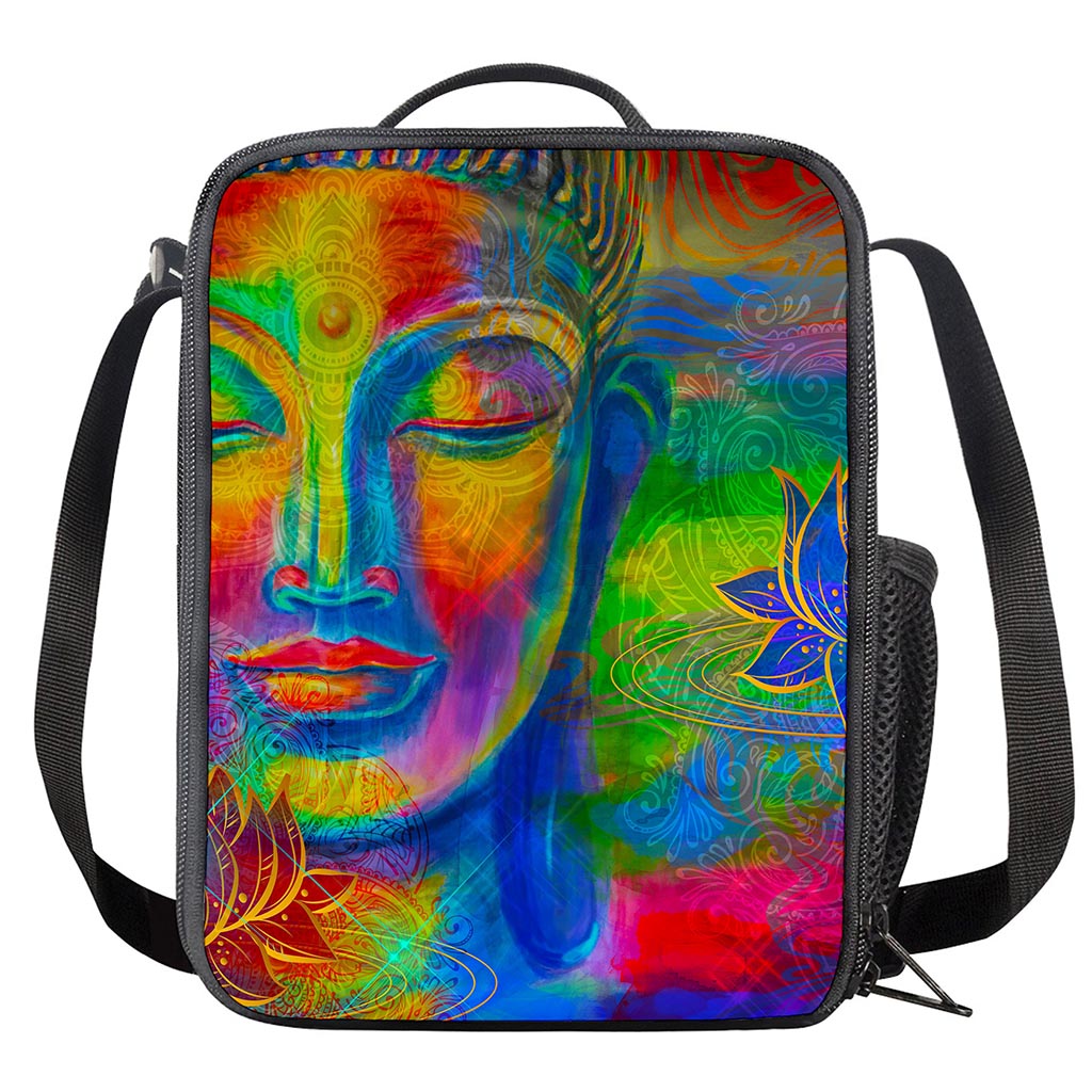 Colorful Buddha Print Crossbody Lunch Bag