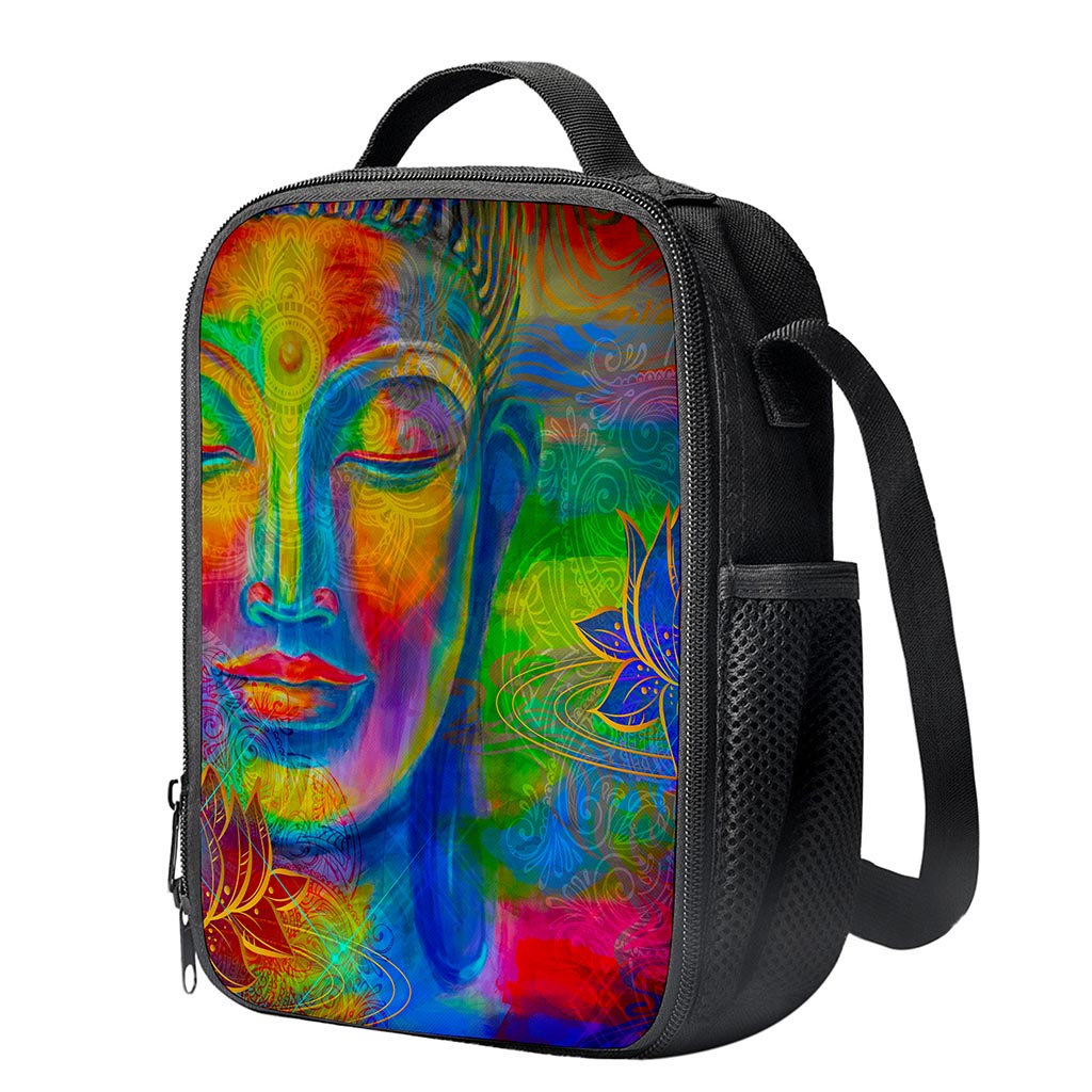Colorful Buddha Print Crossbody Lunch Bag