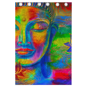 Colorful Buddha Print Curtain