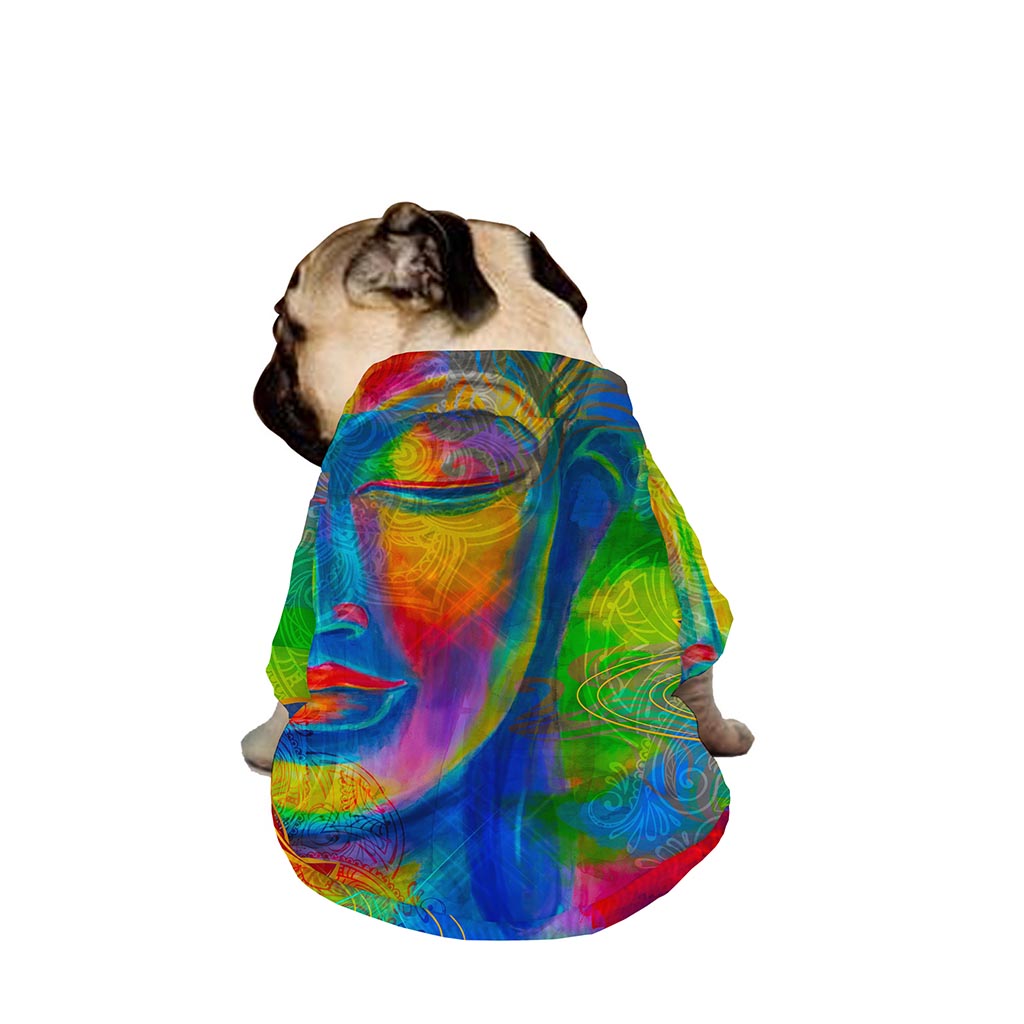Colorful Buddha Print Dog Zip Up Jacket