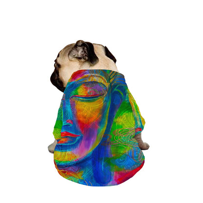 Colorful Buddha Print Dog Zip Up Jacket