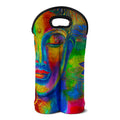 Colorful Buddha Print Double Neoprene Wine Tote