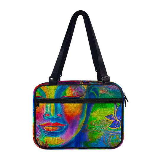 Colorful Buddha Print Double Strap Bible Bag