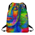 Colorful Buddha Print Drawstring Backpack