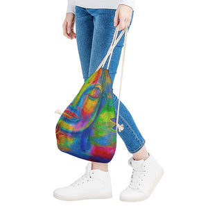 Colorful Buddha Print Drawstring Bag