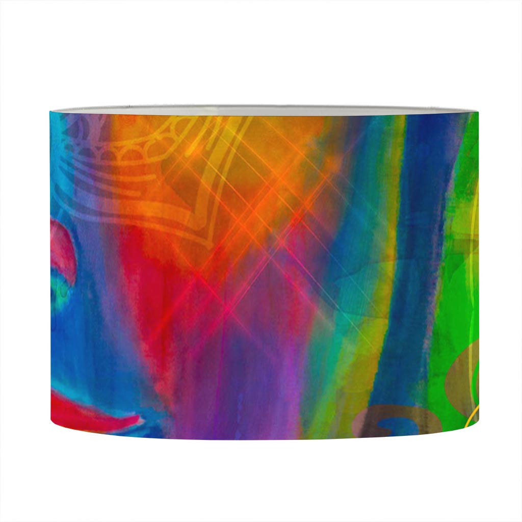 Colorful Buddha Print Drum Lamp Shade