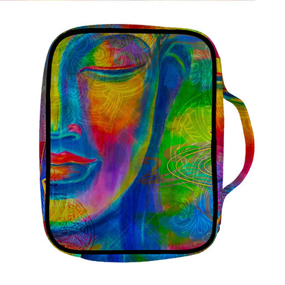 Colorful Buddha Print Front Pocket Bible Bag