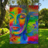 Colorful Buddha Print Garden Flag