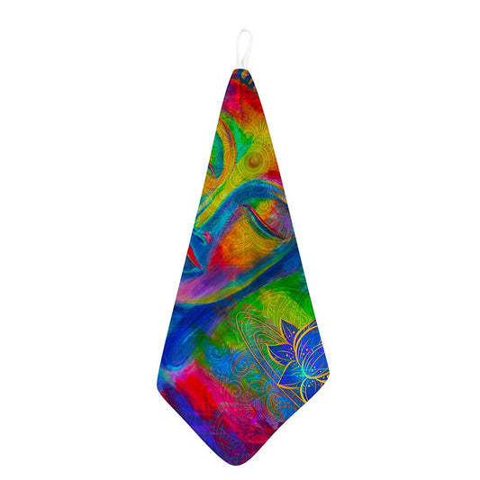 Colorful Buddha Print Hand Towel