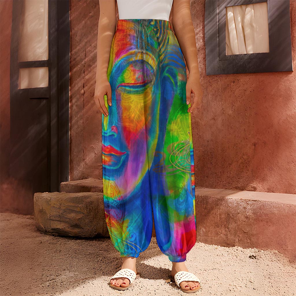 Colorful Buddha Print Harem Pants