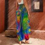 Colorful Buddha Print Harem Pants