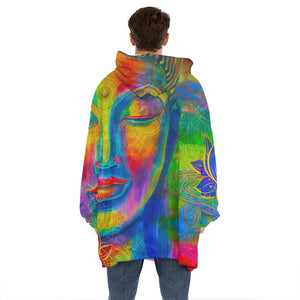 Colorful Buddha Print Hoodie Blanket