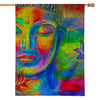 Colorful Buddha Print House Flag