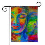 Colorful Buddha Print House Flag