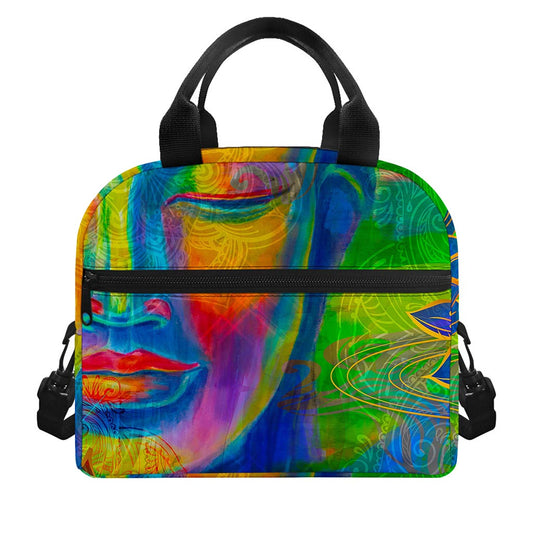 Colorful Buddha Print Insulated Lunch Bag