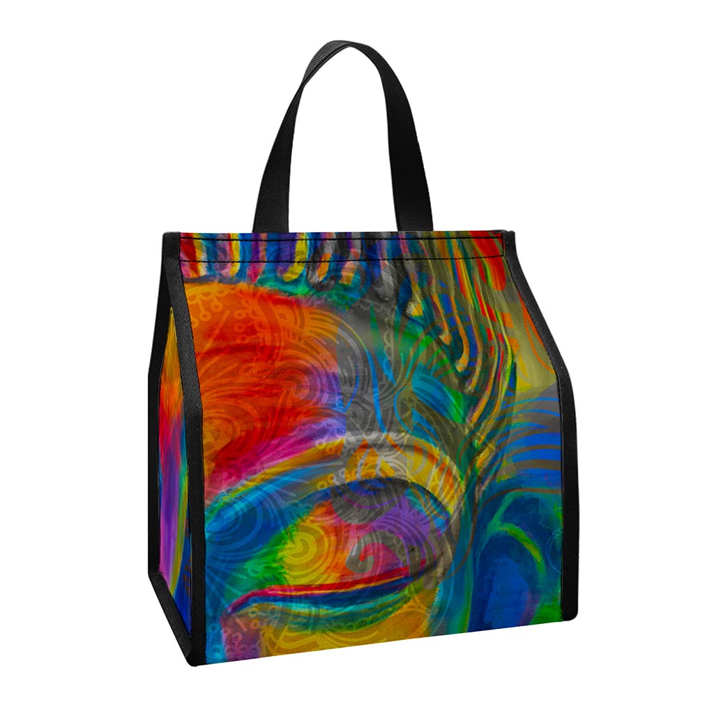 Colorful Buddha Print Insulated Lunch Tote