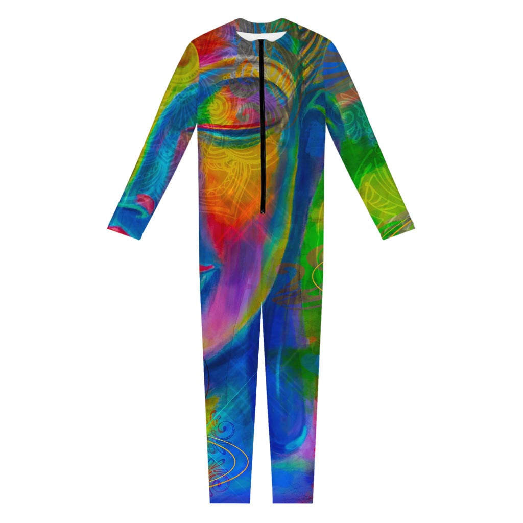 Colorful Buddha Print Jumpsuit