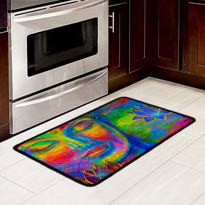 Colorful Buddha Print Kitchen Mat