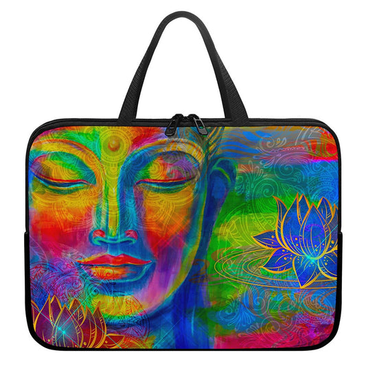 Colorful Buddha Print Laptop Sleeve With Handle