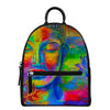 Colorful Buddha Print Leather Backpack