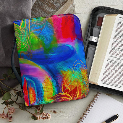 Colorful Buddha Print Leather Bible Cover