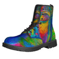 Colorful Buddha Print Lace-Up Boots