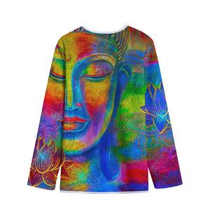 Colorful Buddha Print Long Sleeve Short Coat